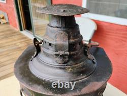 Vintage Dressel Railway Lamp & Signal Co Arlington NJ USA Red Lantern 17.5 Tall