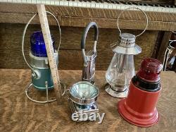 Vintage Electric Lantern Flashlight Lot Railroad Signal KD Flare Streamline 5 Pc