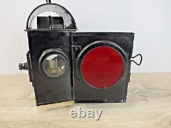 Vintage English Railway Railroad Break Signal Lamp w Original Burner