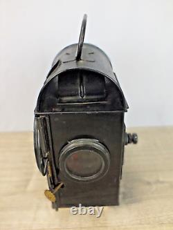 Vintage English Railway Railroad Break Signal Lamp w Original Burner