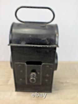 Vintage English Railway Railroad Break Signal Lamp w Original Burner