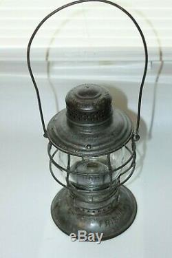 Vintage Frisco Railroad Lantern Buck Bell Bottom Embossed With Etched Globe