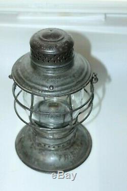 Vintage Frisco Railroad Lantern Buck Bell Bottom Embossed With Etched Globe