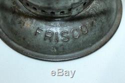 Vintage Frisco Railroad Lantern Buck Bell Bottom Embossed With Etched Globe