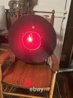 Vintage Full Size Western Railroad Supply Co WRRS Red Glass Signal Light Housing