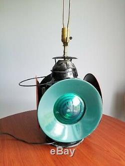 Vintage HANDLAN St. Louis Railroad Switch Lamp Train Lantern Signal 4-way
