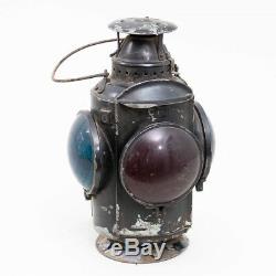 Vintage HLP 4 Lamp Railroad Lantern CPR Piper 1 Red, 3 Blue Lamps
