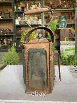 Vintage Hand Forged Iron A. Murcott & Co. England Handheld Railway Lantern Lamp