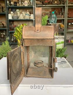 Vintage Hand Forged Iron A. Murcott & Co. England Handheld Railway Lantern Lamp