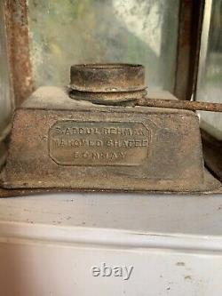 Vintage Hand Forged Iron A. Murcott & Co. England Handheld Railway Lantern Lamp