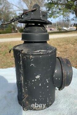 Vintage Handlan B&O Railroad Red Lens Oil Lantern Original Components