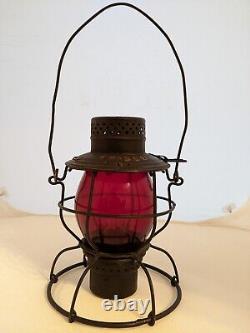 Vintage Handlan Lantern Railroad Frisco St Louis USA Red Globe Longtime Burner