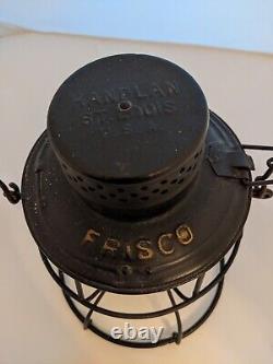 Vintage Handlan Lantern Railroad Frisco St Louis USA Red Globe Longtime Burner