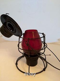Vintage Handlan Lantern Railroad Frisco St Louis USA Red Globe Longtime Burner