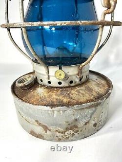 Vintage Handlan St. Louis Blue Railroad Lantern Rare
