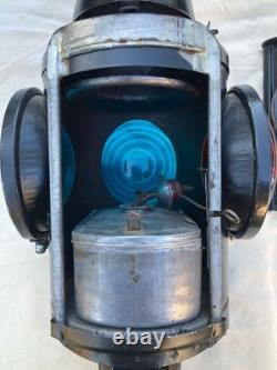 Vintage Handlan St Louis USA 4 Way Railroad Signal Lantern Light Lamp