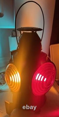 Vintage Handlan St. Louis USA Railroad Signal Lantern Multi-Color Lenses