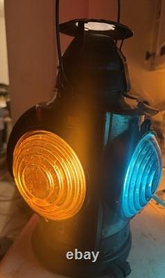 Vintage Handlan St. Louis USA Railroad Signal Lantern Multi-Color Lenses