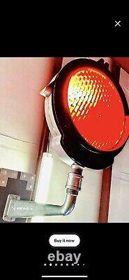 Vintage Industrial Railroad Caution Lamps Made Into Pendant Light HV Original