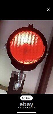 Vintage Industrial Railroad Caution Lamps Made Into Pendant Light HV Original