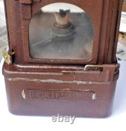 Vintage Ingatestone Uk Railway Station Lamp Kerosene Lantern With 4 Sided Light