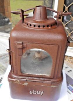 Vintage Ingatestone Uk Railway Station Lamp Kerosene Lantern With 4 Sided Light