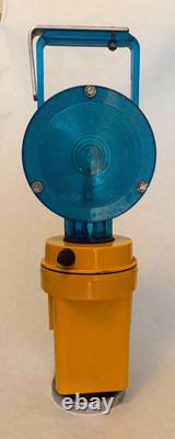 Vintage JULIAN McDERMOTT LED Handle Railroad BLUE LIGHT Lantern used WORKING