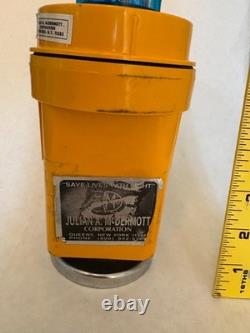 Vintage JULIAN McDERMOTT LED Handle Railroad BLUE LIGHT Lantern used WORKING