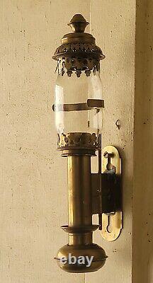 Vintage Kerosene Brass Railway Railroad Carriage Lantern Badge Light Candle