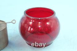 Vintage L&n Railroad Short Red Etched Globe Hand Lantern