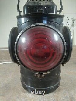 Vintage LH Adlake Chicago Non-Sweating 4 Way Railroad Lamp Converted to Electric