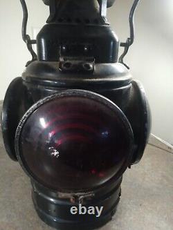 Vintage LH Adlake Chicago Non-Sweating 4 Way Railroad Lamp Converted to Electric