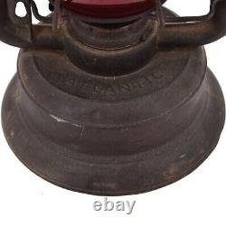 Vintage Large Atlantic Railroad RR Red Globe 16 Lantern Kerosene Oil Lamp Train