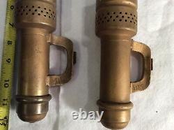 Vintage Lot 2 NYCS Pat'd. 1907 Railroad Caboose Car Brass Candlelamps with1 Globe