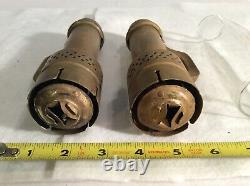 Vintage Lot 2 NYCS Pat'd. 1907 Railroad Caboose Car Brass Candlelamps with1 Globe