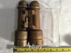 Vintage Lot 2 NYCS Pat'd. 1907 Railroad Caboose Car Brass Candlelamps with1 Globe