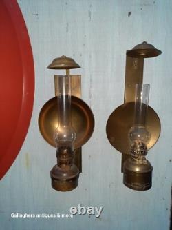 Vintage Lot Scott railroad coach lamp Pullman Silver palace car Brass Oil Lamps