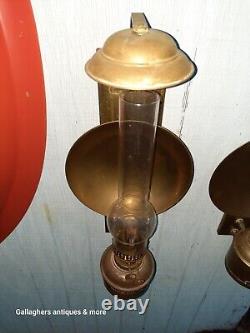 Vintage Lot Scott railroad coach lamp Pullman Silver palace car Brass Oil Lamps