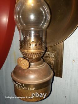 Vintage Lot Scott railroad coach lamp Pullman Silver palace car Brass Oil Lamps
