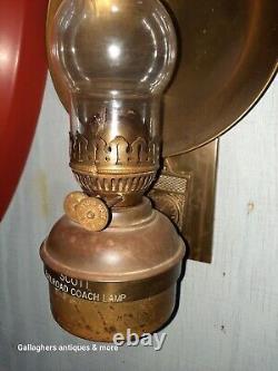 Vintage Lot Scott railroad coach lamp Pullman Silver palace car Brass Oil Lamps