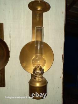 Vintage Lot Scott railroad coach lamp Pullman Silver palace car Brass Oil Lamps