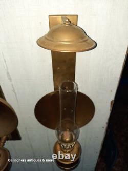 Vintage Lot Scott railroad coach lamp Pullman Silver palace car Brass Oil Lamps
