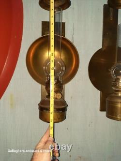 Vintage Lot Scott railroad coach lamp Pullman Silver palace car Brass Oil Lamps