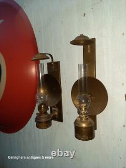Vintage Lot Scott railroad coach lamp Pullman Silver palace car Brass Oil Lamps