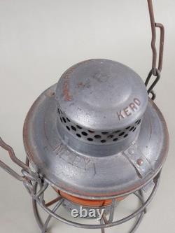 Vintage NORTHERN PACIFIC RAILROAD Lantern N. P. RY. AMBER Globe Adlake Kero CLEAN