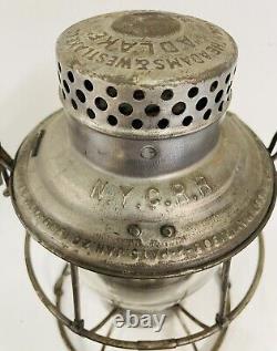 Vintage New York Central Railroad Lantern Adams Westlake with Embossed Globe