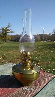 Vintage Norfolk & Western Railroad Brass Oil Lamp Adams & Westlake Pyrex Globe