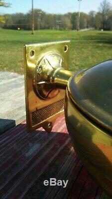 Vintage Norfolk & Western Railroad Brass Oil Lamp Adams & Westlake Pyrex Globe