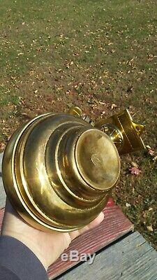 Vintage Norfolk & Western Railroad Brass Oil Lamp Adams & Westlake Pyrex Globe