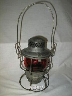 Vintage Norfolk & Western Railroad Lantern N&w Ry Crx Red Globe Armspear 1925